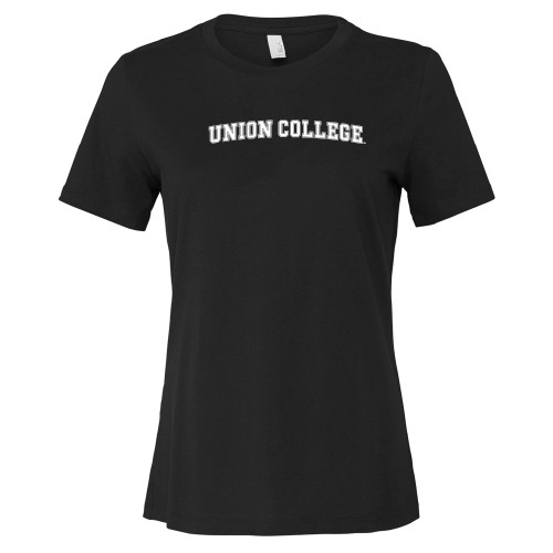  Bella + Canvas Womens Black Relaxed Cotton T Shirt - Arched Union College