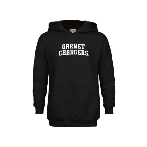 Youth Black Fleece Hoodie - Arched Garnet Chargers