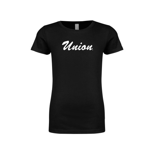  Next Level Girls Black Fashion Fit T Shirt - Union Script
