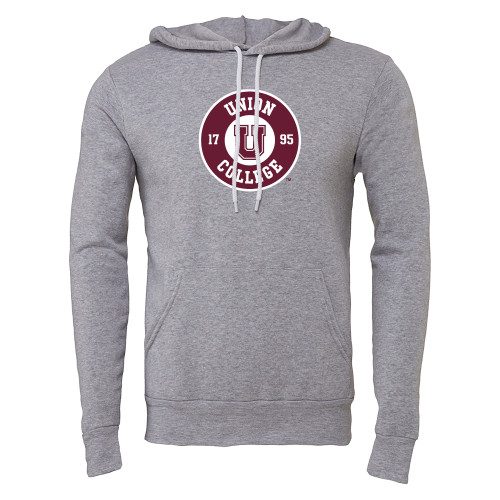  Bella + Canvas Heather Grey Fleece Hood - Primary Athletic Mark