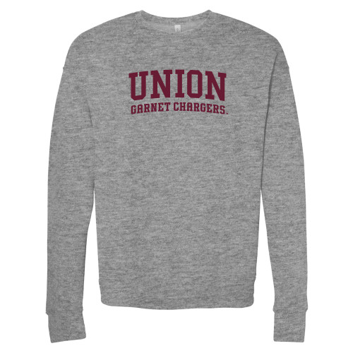  Bella + Canvas Heather Grey Fleece Crew - Arched Athletic Word Mark