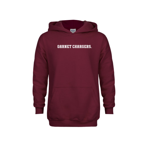  Youth Maroon Fleece Hoodie - Garnet Chargers Flat Wordmark