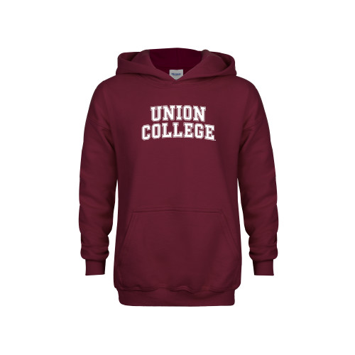  Youth Maroon Fleece Hoodie - Union College Athletic Word Mark