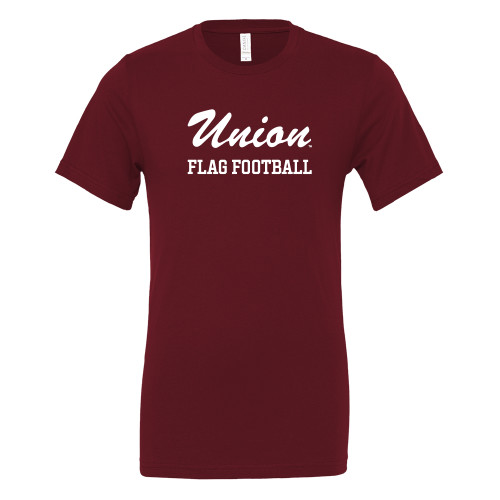  Bella + Canvas Maroon Jersey Cotton T Shirt - Union Script - Flag Football