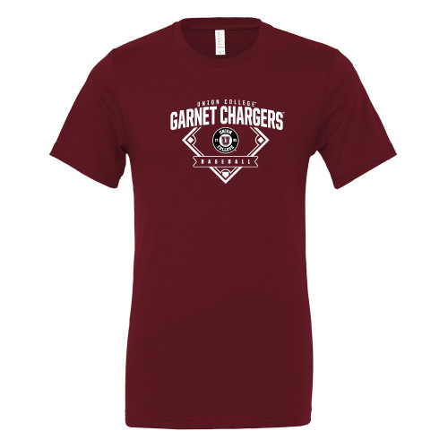  Bella + Canvas Maroon Jersey Cotton T Shirt - Garnet Chargers Baseball