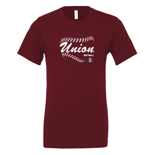  Bella + Canvas Maroon Jersey Cotton T Shirt - Union Softball