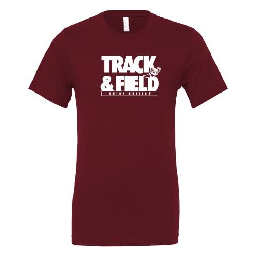  Bella + Canvas Maroon Jersey Cotton T Shirt - Union College Track and Field