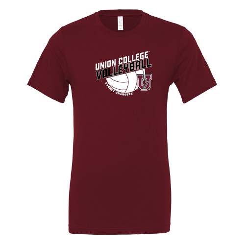 Bella + Canvas Maroon Jersey Cotton T Shirt - Union College Volleyball