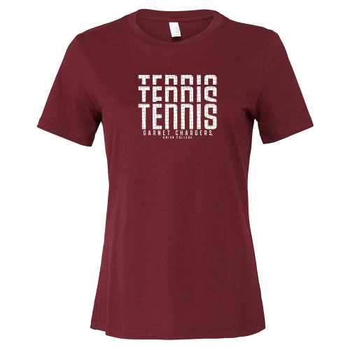  Bella + Canvas Womens Maroon Relaxed Cotton T Shirt - Garnet Chargers Tennis