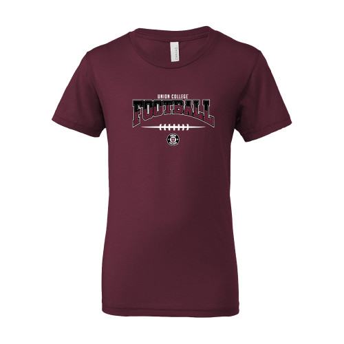  Bella + Canvas Youth Maroon Jersey T Shirt - Union College Football