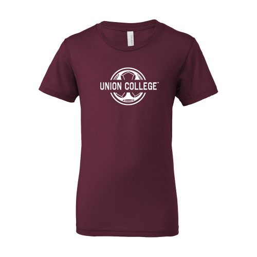  Bella + Canvas Youth Maroon Jersey T Shirt - Union College Soccer