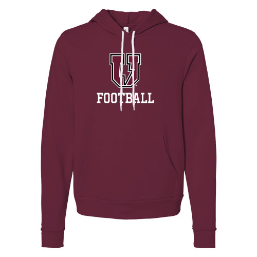  Bella + Canvas Maroon Fleece Hood - Bolt U Mark - Football