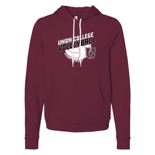  Bella + Canvas Maroon Fleece Hood - Union College Volleyball