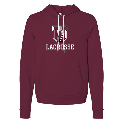  Bella + Canvas Maroon Fleece Hood - Bolt U Mark - Lacrosse