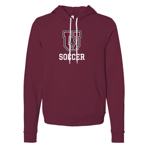  Bella + Canvas Maroon Fleece Hood - Bolt U Mark - Soccer