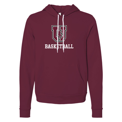 Bella + Canvas Maroon Fleece Hood - Bolt U Mark - Basketball
