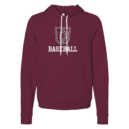  Bella + Canvas Maroon Fleece Hood - Bolt U Mark - Baseball