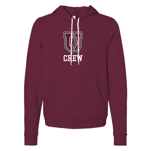  Bella + Canvas Maroon Fleece Hood - Bolt U Mark - Crew