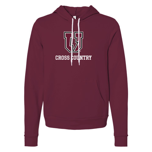  Bella + Canvas Maroon Fleece Hood - Bolt U Mark - Cross Country