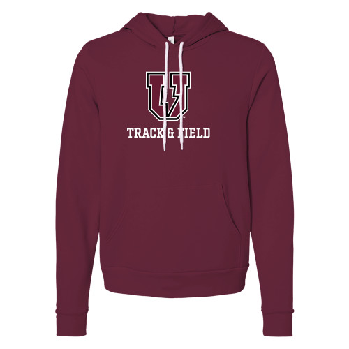  Bella + Canvas Maroon Fleece Hood - Bolt U Mark - Track and Field