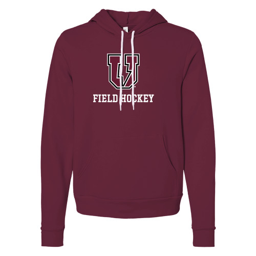  Bella + Canvas Maroon Fleece Hood - Bolt U Mark - Field Hockey