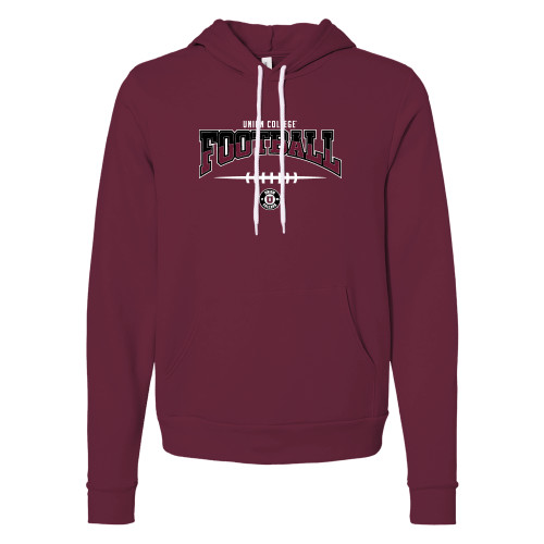  Bella + Canvas Maroon Fleece Hood - Union College Football