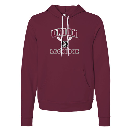  Bella + Canvas Maroon Fleece Hood - Union Lacrosse