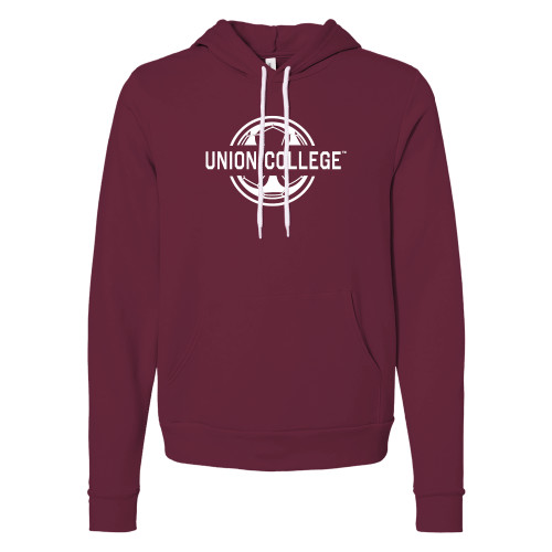  Bella + Canvas Maroon Fleece Hood - Union College Soccer