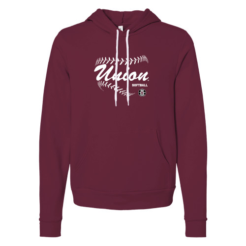  Bella + Canvas Maroon Fleece Hood - Union Softball
