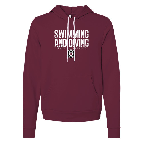  Bella + Canvas Maroon Fleece Hood - Garnet Chargers Swimming and Diving