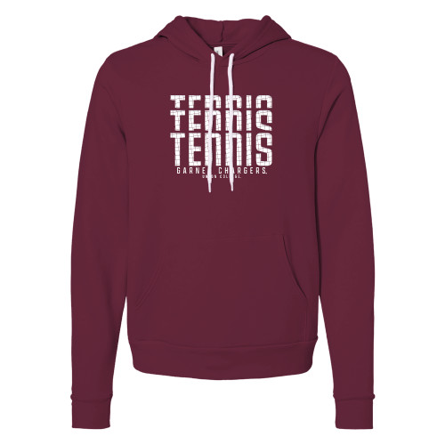  Bella + Canvas Maroon Fleece Hood - Garnet Chargers Tennis