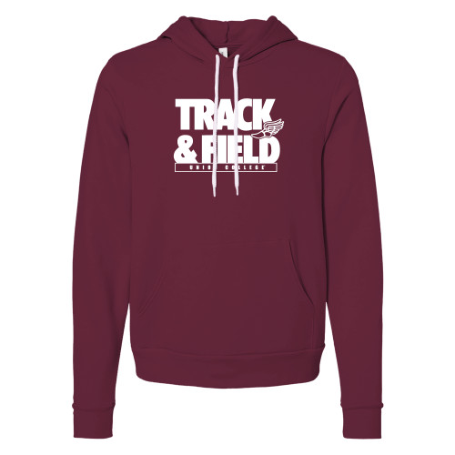  Bella + Canvas Maroon Fleece Hood - Union College Track and Field