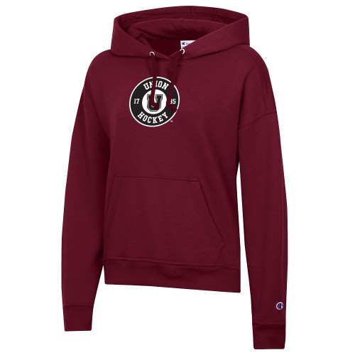  Champion Womens Maroon Powerblend Pullover Hood - Union Hockey 1795