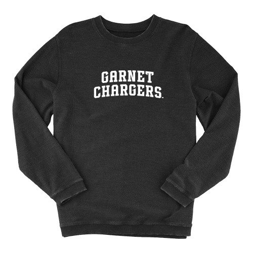  Boxercraft Womens Black Corded Crew - Arched Garnet Chargers