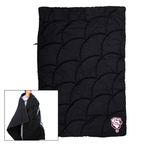  Black Wearable Camping Blanket - Charger - Mascot Head