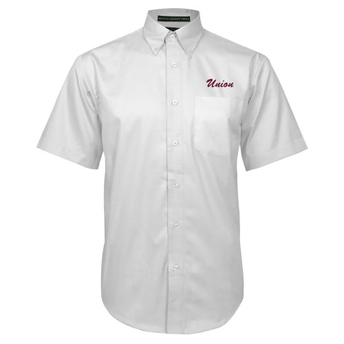 White Twill Button Down Short Sleeve - Union Script
