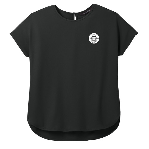  Mercer + Mettle Womens Black Stretch Crepe Crew - UCO Primary Athletic Mark