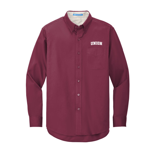  Maroon Twill Button Down Long Sleeve - Arched Union