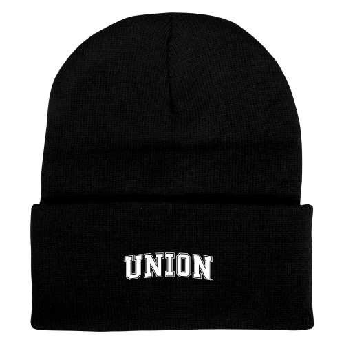 Union College Black Knit Beanie w/Cuff