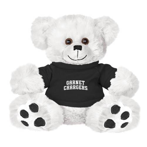  Plush Big Paw 8 1/2 inch White Bear w/Black Shirt - Arched Garnet Chargers