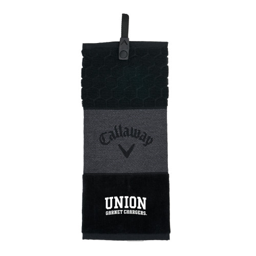  Callaway Black Trifold Towel - Arched Athletic Word Mark