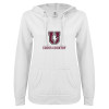 Thumbnail image for  ENZA Womens White V Notch Raw Edge Fleece Hoodie