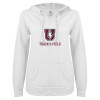 Thumbnail image for  ENZA Womens White V Notch Raw Edge Fleece Hoodie
