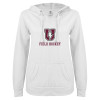 Thumbnail image for  ENZA Womens White V Notch Raw Edge Fleece Hoodie