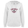 Thumbnail image for  ENZA Womens White V Notch Raw Edge Fleece Hoodie