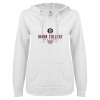 Thumbnail image for  ENZA Womens White V Notch Raw Edge Fleece Hoodie