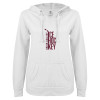 Thumbnail image for  ENZA Womens White V Notch Raw Edge Fleece Hoodie