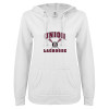 Thumbnail image for  ENZA Womens White V Notch Raw Edge Fleece Hoodie