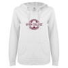 Thumbnail image for  ENZA Womens White V Notch Raw Edge Fleece Hoodie