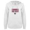 Thumbnail image for  ENZA Womens White V Notch Raw Edge Fleece Hoodie